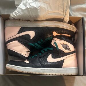 Air Jordan Black and Pink High-Top Sneakers